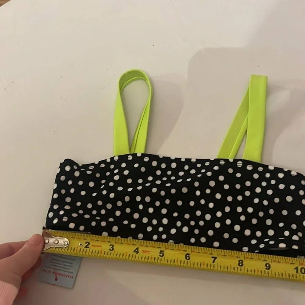 New Cat & Jack Girl’s Bikini Top Black Polka Dot Size 6/6X NWT